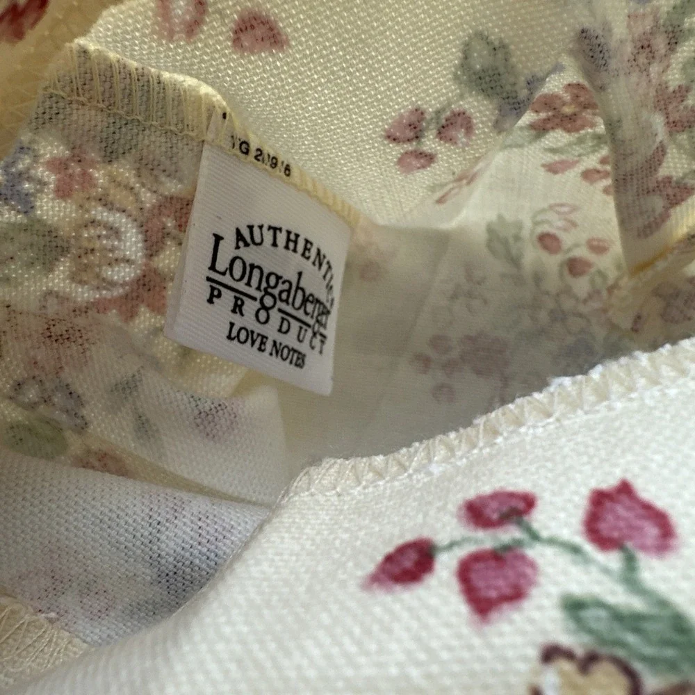 Longaberger 2001 Sweetheart Love Notes Basket Floral Bouquet Liner #28916118 NEW
